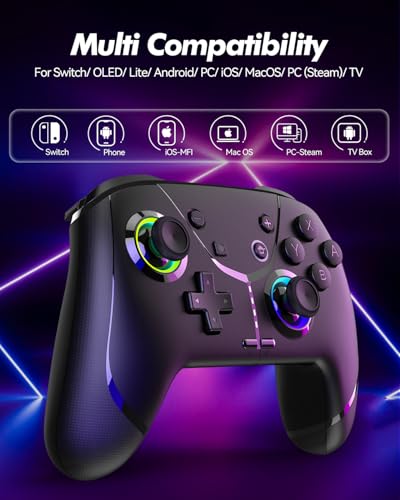 GMBACK Wireless Switch 2 Pro Controller with Home Wake Up & Loop Macros | Bluetooth Controller for Nintendo Switch 2/1/Lite/OLED/iPhone/Android/PC/Steam/TV with Vibration/6-Axis Gyro/Turbo/800mAh - color: Black