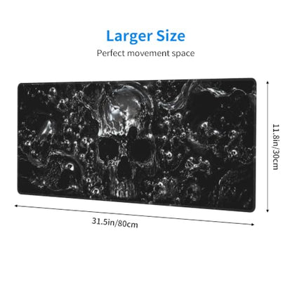 Skull Mouse Pad XL Large Mousepad Non Slip Rubber Base Desk Mat for Laptop Computer Gaming 31.5" X 12" - color: Skull