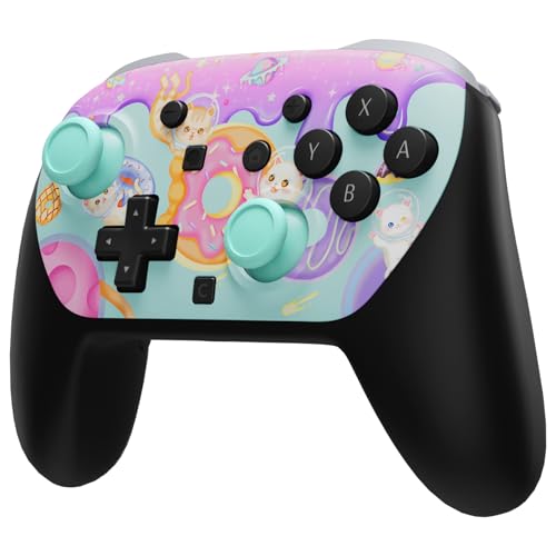 eXtremeRate DIY Replacement Faceplate Shell for Nintendo Switch 2 Pro Controller, Custom Front Housing Case, Thumbsticks and Screwdriver Tools for Switch 2 Pro Controller - Donut Odyssey - color: Donut Odyssey