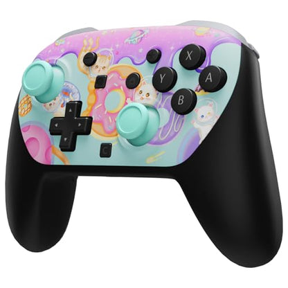 eXtremeRate DIY Replacement Faceplate Shell for Nintendo Switch 2 Pro Controller, Custom Front Housing Case, Thumbsticks and Screwdriver Tools for Switch 2 Pro Controller - Donut Odyssey - color: Donut Odyssey