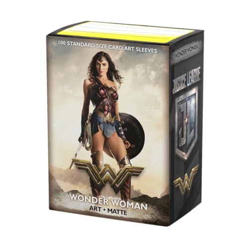 Dragon Shield | Matte Art Sleeves | 100 CT - Smooth & Tough Premium TCG Sleeves | Compatible with Pokemon, One Piece & Magic the Gathering | Wonder Woman Justice League - color: Justice League - Wonder Woman