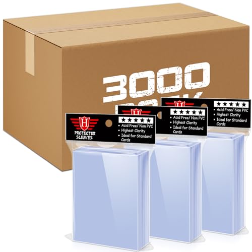 3000 Counts Card Sleeves TopLoaders for Trading Cards, Soft Clear Baseball Card Sleeves Plastic Card Protector for Football Card Sports Cards Game Card Standard Cards - size: 3000 PCS