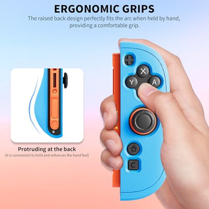 GLDRAM Soft Case for Nintendo Switch 2 Joycon (Red-Blue) - color: Red-Blue