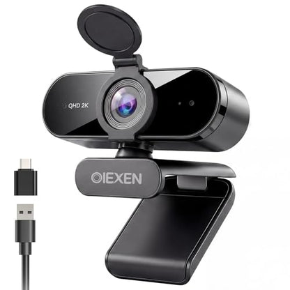 2K Webcam for PC Laptop,1080P@60FPS Streaming Camera with 1/2.8'' CMOS Sensor,PDAF Auto Focus,Dual Noise-Canceling Mics,Privacy Cover,Plug & Play for Gaming/Zoom/Skype/Teams/Live Streaming