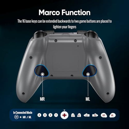 BETMI Wireless Controller for Xbox one/Series X|S/Windows 10/11 | 2.4GHz Gaming Gamepad with Hall Effect Joystick, Back Button, Macro/Turbo/Dual Vibration, 3.5mm Audio Jack
