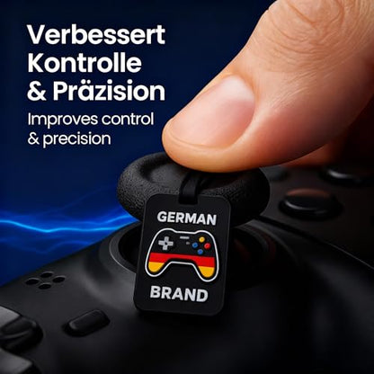 MatoSan Joystick Replacement Grip Caps for PS5/PS4/Xbox Series/8BitDo Controller, Anti-Slip Thumbstick Replacement Parts, Silicone Analog Stick Caps (4pcs) (4 x Black) - color: 4 x Black