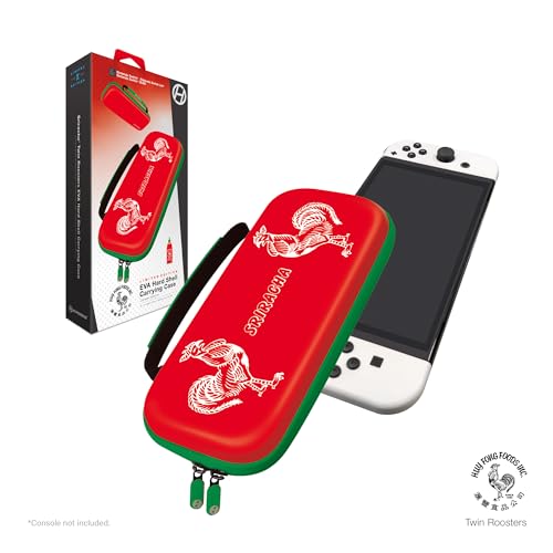 Hyperkin Edition Limited Sriracha EVA Hard Shell Console, Travel Carrying Case – Officially Licensed - For Nintendo Switch® OLED Model/Nintendo Switch Lite®/Nintendo Switch® (Twin Roosters)