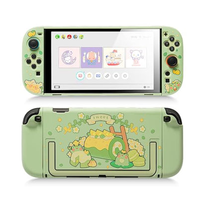 GeekShare Protective Case Compatible with Switch 2, Hard PC Slim Dockable Shell Cover Designed for Switch 2 Game Console and Joystick Controllers - Matcha Froggy - color: Matcha Froggy