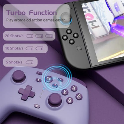 Wireless Switch Controller for Switch/Switch 2/OLED/Lite (Purple + Yellow) - color: Purple + Yellow