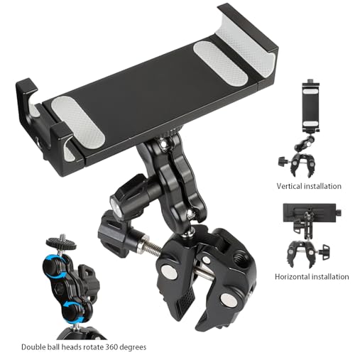All-Aluminum Alloy Tablet Aircraft Yoke Mount for Boat Helm | 360° Adjustable Clamp, iPad Pro 13/12.9/11, Air/Mini, Galaxy Tab, iPhone, 4-13 inch Devices