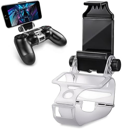 ADZ PS4 Controller Phone Mount - Smart Clip for Dualshock 4 Controller Compatible with iPhone, Android and PS4 Remote Play