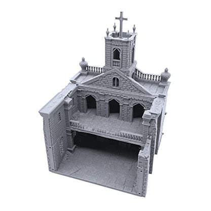 Caribbean Church by Printable Scenery, 3D Printed Tabletop RPG Scenery and Wargame Terrain 28mm Miniatures