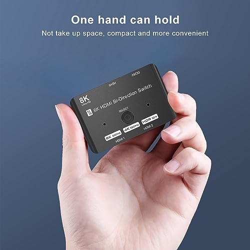 HDMI 2.1 Bi-Directional Switch Ultra HD 8K HDMI Switcher 2 in 1 Out/ 1 in 2 Out HDMI Switch Supports 8K@60Hz/ 4K@120Hz 48Gbps Compatible with Switch/Switch OLED PS5/4 Xbox Roku Apple TV Fire TV Stick - size: HDMI Switch 2 Port 8K