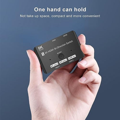 HDMI 2.1 Bi-Directional Switch Ultra HD 8K HDMI Switcher 2 in 1 Out/ 1 in 2 Out HDMI Switch Supports 8K@60Hz/ 4K@120Hz 48Gbps Compatible with Switch/Switch OLED PS5/4 Xbox Roku Apple TV Fire TV Stick - size: HDMI Switch 2 Port 8K