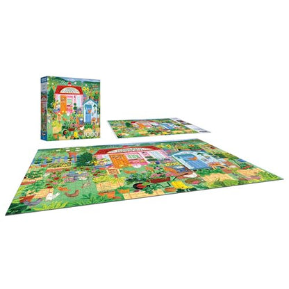 RoseArt Hobby Haven Community Garden 1000 Piece Jigsaw Puzzle | 19.25" x 26.625" Finished Size, Fully Interlocking Pieces, Bonus Poster Included, Made in USA - style: Community Garden