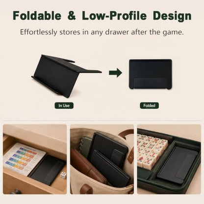 Mahjong Card Holder for Table, Under Mat Slide in Stand Angled Viewing Rack Foldable 3D Printed Space Saving Accessory for American Mahjong Mat (C - 06) - color: C - 06