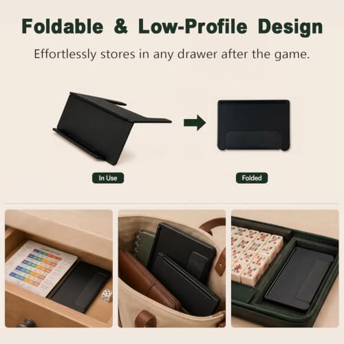 Mahjong Card Holder for Table, Under Mat Slide in Stand Angled Viewing Rack Foldable 3D Printed Space Saving Accessory for American Mahjong Mat (05) - color: A - 05