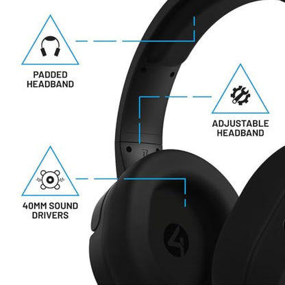 4Gamers Panther Over-Ear Gaming Headset Compatible with PS4/PS5, Xbox, Switch, PC with Flexible Mic, 3.5mm Jack, 1.5m Cable- Lightweight, Comfortable and Durable