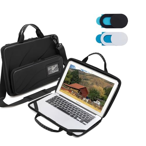 Laptop Case Hard Shell Bag,14.2-15.6 Inch, Laptop Sleeve Compatible with MacBook Air/Pro 13/Pro 14,HP Dell Acer, Laptop Travel Case,Computer Bag Carrier Protective with Shoulder Strap & Webcam Cover - size: 14.2-15.6 inch