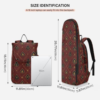 Tennis Racket Ball Backpack Gothic Style Burgundy Board Games 2 Rackets Tennis Racket Cover Bag with Protective Pad