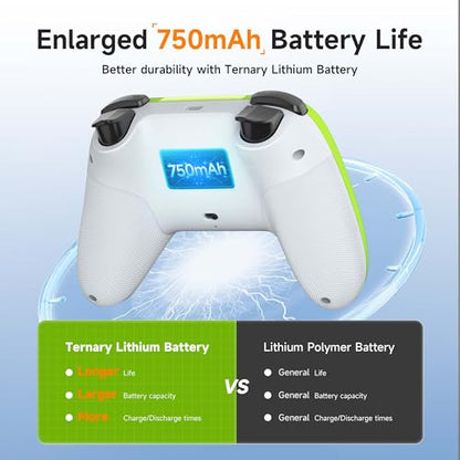 EasySMX 2.4G Wireless Bluetooth Controller for PC/Steam/Switch with Hall Triggers, Hall Joysticks and RGB Light- Upgraded PC Controller Compatible with Black Myth: Wukong, Multi-Platform Support - color: green