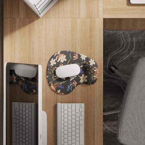 Office Mousepad with Gel Wrist Support - Ergonomic Gaming Desktop Mouse Pad Wrist Rest - Design Gamepad Mat Rubber Base for Laptop Computer -Silicone Non-Slip Special-Textured Surface (14Lily) - color: 14Lily