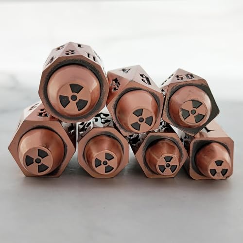 2025 Metal Polyhedral Bullet for DND Dice Set, 7Pcs Metallic D&D Dice with Gift Case for Dungeons and Dragon Game, RPG Role Playing Table Game Gifts (Bronze) - color: Bronze