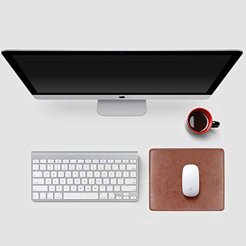Non-Slip Rubber Base Leather Mousepad for Laptop Computer PC Personality Desings Gaming Mouse Pad Mat 9.45 X 7.87 inch (Leahter Mouse Pad-Coffee, 9.45 X 7.87 inch) - color: Leahter Mouse Pad-Coffee