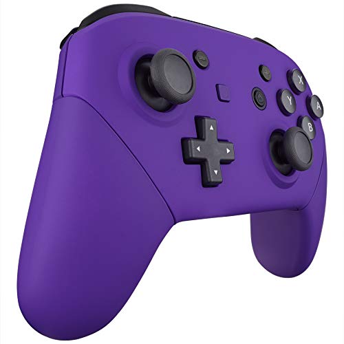 eXtremeRate Purple Faceplate Backplate Handles for Nintendo Switch Pro Controller, Soft Touch DIY Replacement Grip Housing Shell Cover for Nintendo Switch Pro - Controller NOT Included - color: Purple