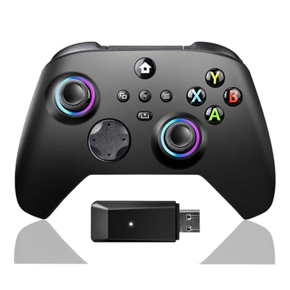 TECTINTER Wireless Controller for Xbox One Controller,2.4GHz Xbox O ne Controller Wireless with 8 Color RGB Light/Programmable/800mAh Battery,Compatible with Xbox One S/X,Xbox On e Series X/S - color: Dark Black