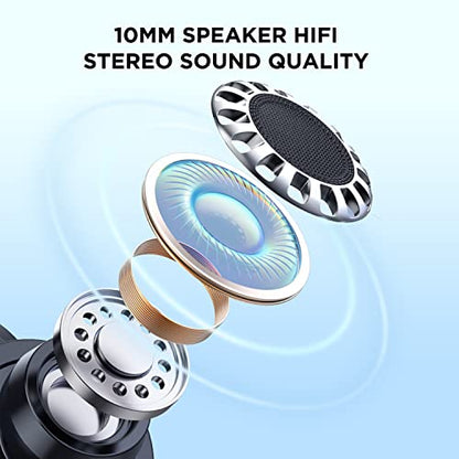 HTC True Wireless Earbuds 1 Bluetooth 5.3 in-Ear Headphones ENC Noise Cancellation with Transparent Charging Case, 32-Hour Playtime/Built-in Mic/Touch Control - Crystal Pink - color: Pink