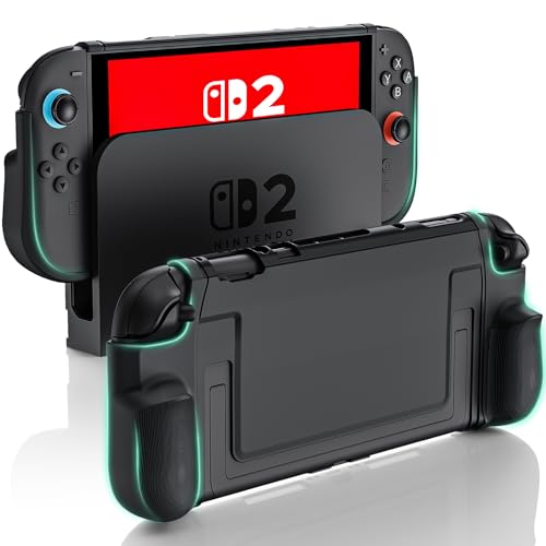 BHGift for 2025 Switch 2 Grip Case,Dockable | Case with Ergonomic Grip for Handheld as a Real Gamepad, Shockproof Protective Case Accessories for Switch 2