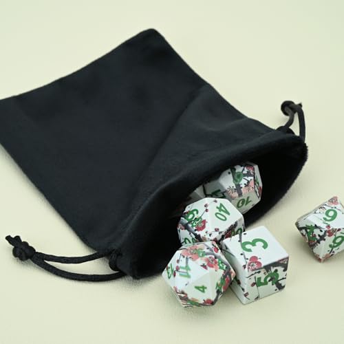 7-Piece Resin Polyhedral Dice Set with Chinese Ink Painting Plum Blossom Design for Tabletop RPG Games(Ink Painting Plum) - style: Ink Painting Plum