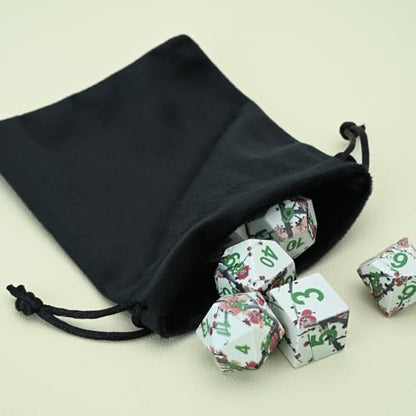7-Piece Resin Polyhedral Dice Set with Chinese Ink Painting Plum Blossom Design for Tabletop RPG Games(Ink Painting Plum) - style: Ink Painting Plum