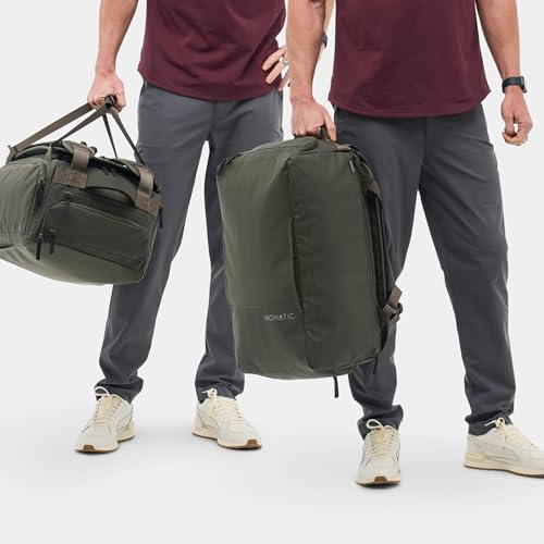 NOMATIC 40L Travel Bag- Convertible Duffel/Backpack, Carry-on Size, Everyday Use Laptop Bag, TSA Compliant - color: Olive