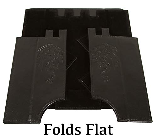 Forged Dice Co. Draco Castle Foldable Dice Tray and Dice Tower - Foldable DND Dice Tray and Dice Rolling Tray Tower - Perfect for Dungeons and Dragons RPG and Tabletop Gaming - color: Black