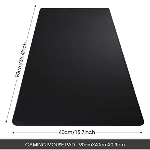 Gaming Mouse Mat/Mouse Pad 35.4x15.7x0.12Inch | XXL Mouse pad | Table mat/Large Size | Improved Precision and Speed | Rubber Base for Stable Grip on Smooth Surfaces Non-Slip (90x40 Black004) - color: 90x40 Black004