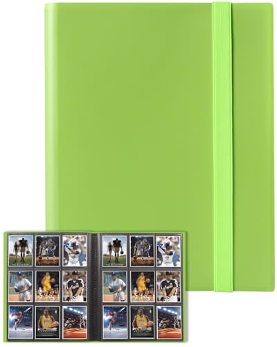 GEAoffice Card Binder, 9 Pockets Trading Card Album Folder, 360 Side Loading Pocket Binder for Sports&Game Cards, MTG and Other TCG, Light Green - color: Light Green, size: Medium-9 Pockets