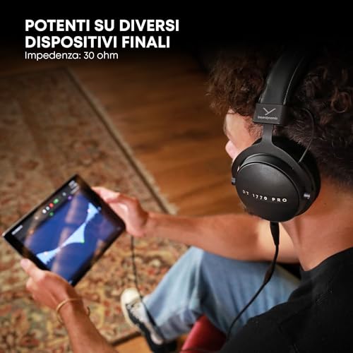 beyerdynamic DT 1770 PRO MKII Wired Over-Ear Headphones, 30 Ohm, Closed-Back Professional Recording Studio Monitor. 2 Detachable Cables, Velour & Leatherette Ear Pads, Handmade in Germany. Black