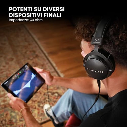 beyerdynamic DT 1770 PRO MKII Wired Over-Ear Headphones, 30 Ohm, Closed-Back Professional Recording Studio Monitor. 2 Detachable Cables, Velour & Leatherette Ear Pads, Handmade in Germany. Black
