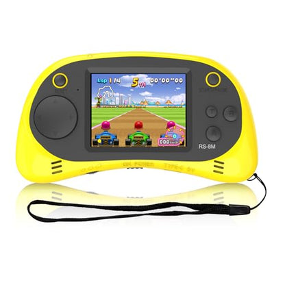 Kids Handheld Portable Video Game Player with 200 Games - 16 Bit 2.5 Inch IPS Screen Mini Retro Electronic Machine for Boys Girls - style: Yellow