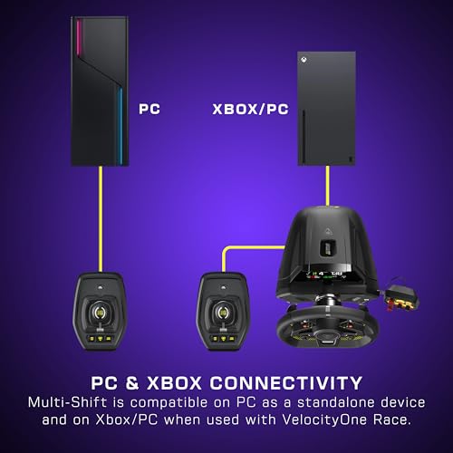 Turtle Beach VelocityOne Multi-Shift Sim Racing Shifter, Handbrake Xbox, PC | Xbox Series X|S, Xbox One, Windows PC, 7-Gear + R H-Gate & Sequential Shifter, Handbrake, Hall-Effect Magnetic Sensors, Black - style: Universal Shifter & Handbrake