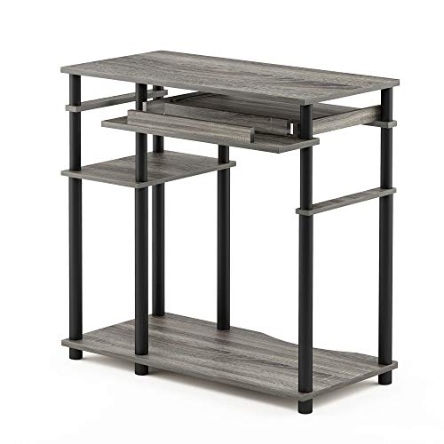 Furinno Abbott Computer Desk with Bookshelf, French Oak Grey/Black - color: French Oak Grey/Black, size: 19 Inch