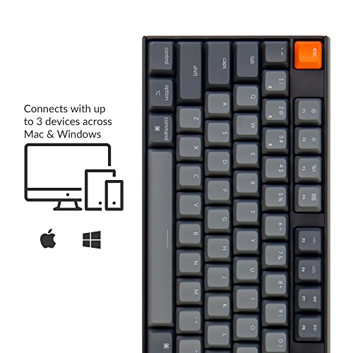 Keychron K10 Full Size 104 Keys Bluetooth Wireless Mechanical Gaming Keyboard for Mac Windows with Keychron Super Red Switch, Multitasking/White LED Backlight/USB C Wired Computer Keyboard - color: Keychron Super Red Switch