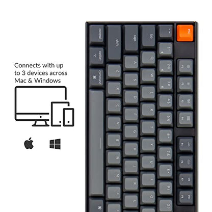 Keychron K10 Full Size 104 Keys Bluetooth Wireless Mechanical Gaming Keyboard for Mac Windows with Keychron Super Red Switch, Multitasking/White LED Backlight/USB C Wired Computer Keyboard - color: Keychron Super Red Switch