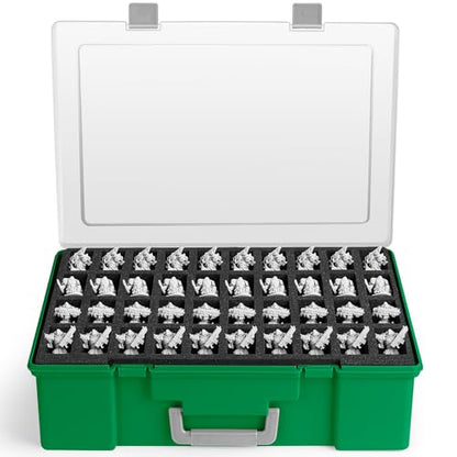 Miniature Storage Carrying Figure Case - 120 Slot Figurine Minature Carrying Case with 3 Foam Layer for Miniatures Compatible with 40k, DND & More (green1) - color: Green1
