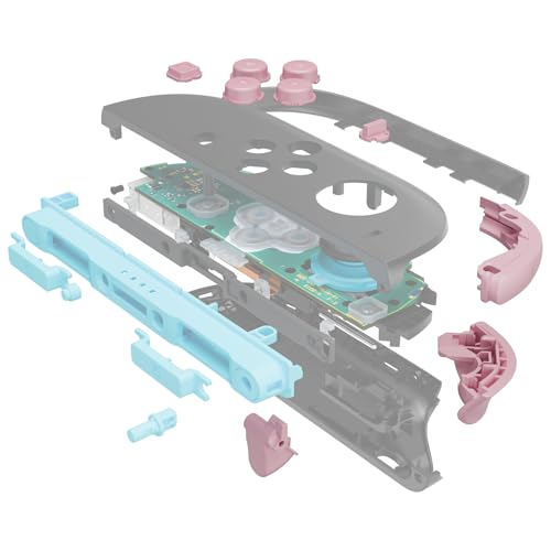 eXtremeRate DIY Replacement Full Set Buttons for Joycon 2, Custom ABXY Direction Keys Dpad + - C Home Capture Release L R ZR ZL Trigger Buttons for Nintendo Switch 2 Controller - Cherry Blossoms Pink - color: Cherry Blossoms Pink