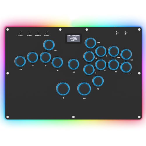 GuileKeys GK-18 Leverless Arcade Stick, All-Button Fight Controller with 18 Keys, RGB Lights, Hot-Swappable for PS5/PS4/PS3/PC/Switch, Arcade Fight Stick Black - color: GK-18 Black