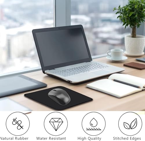 10 Pcs Computer Mouse Pad,Premium-Textured Mouse Pad with Stitched Edge,Gaming Mouse Pads with Non-Slip Rubber Base,Waterproof Mouse Pad for Laptop Computer Office Home(Black-10.2x8.2)