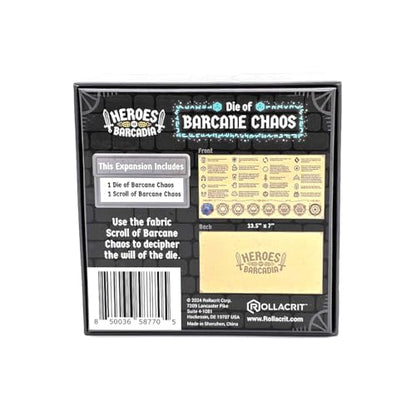Heroes of Barcadia Die of Barcane Chaos | Random Effect Dice Expansion with Chaos Scroll for Dungeon Crawl Party Game